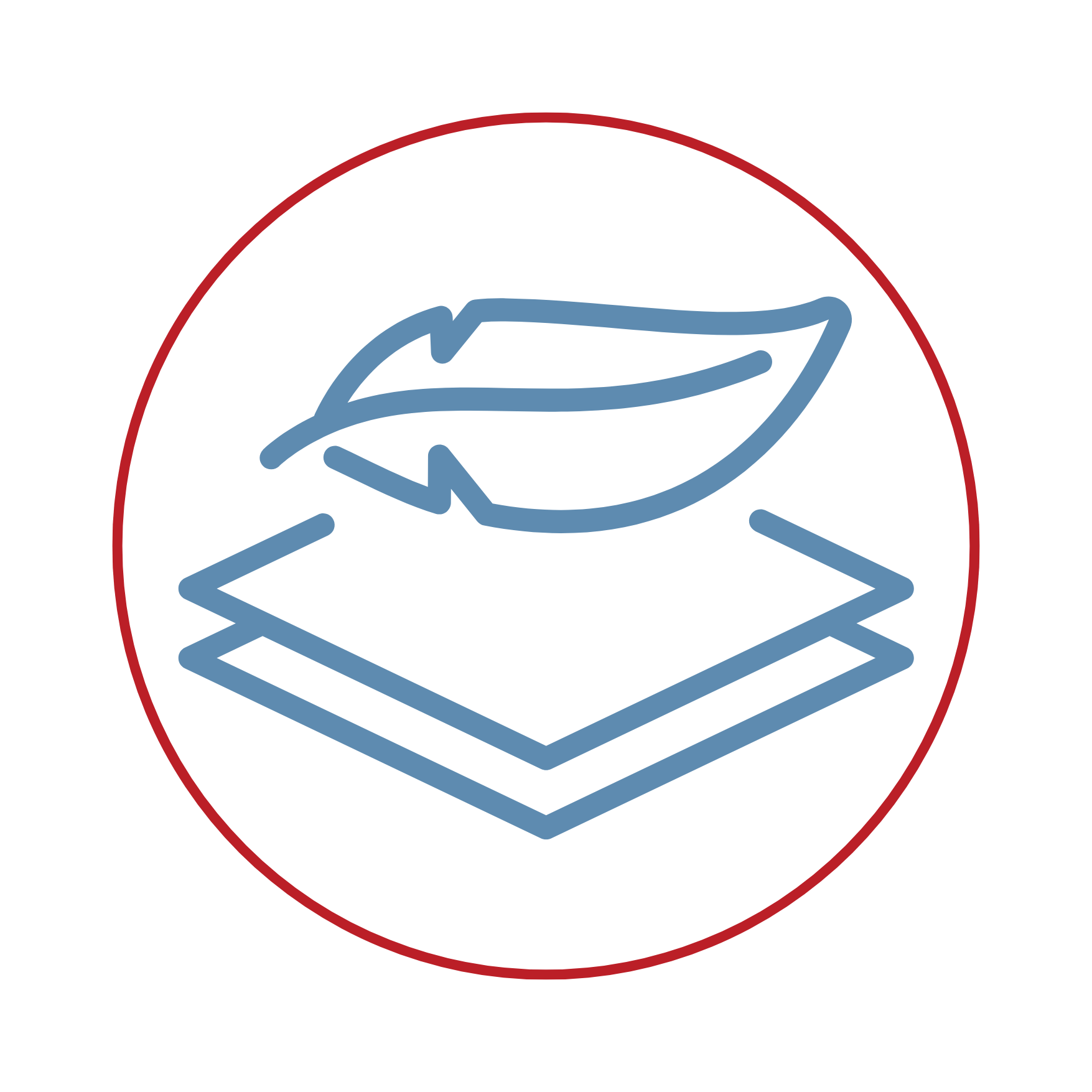 feather on top of two surfaces icon