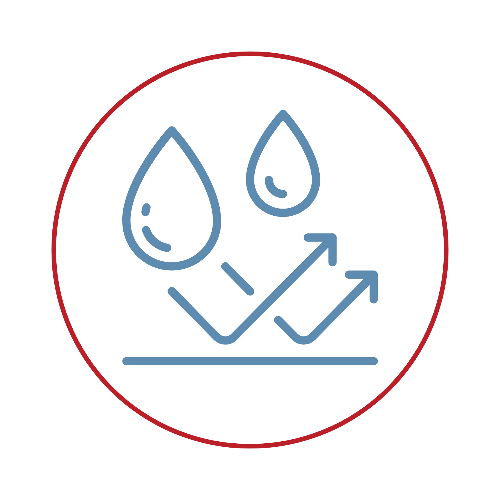 water droplets bouncing off surface icon