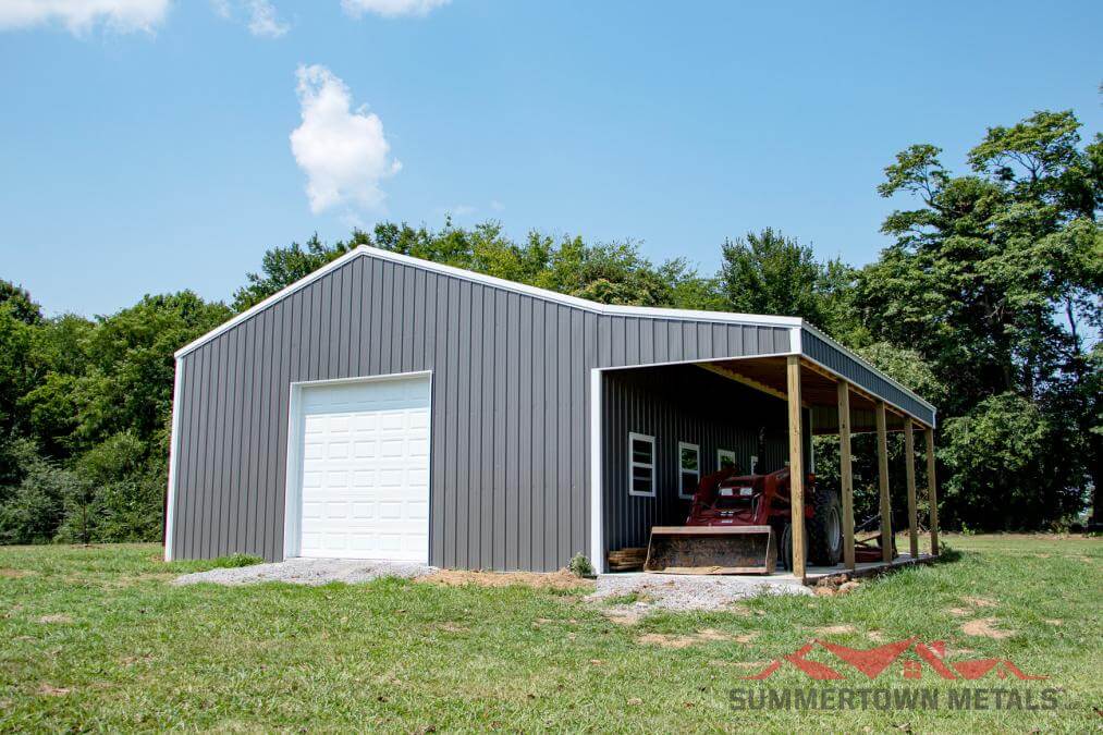 30'x40'x12' Residential Garage with Side Shed