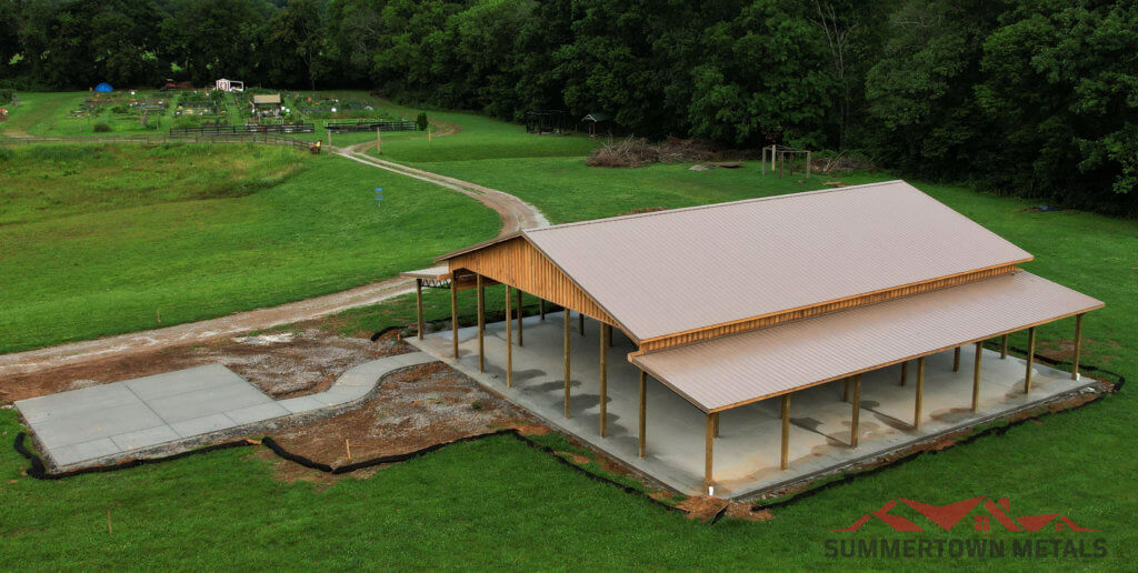 boy scouts pavilion pole barn complete with concrete
