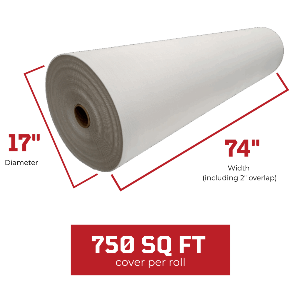 square footage, diameter and width of a roll of summer shield metal building insulation