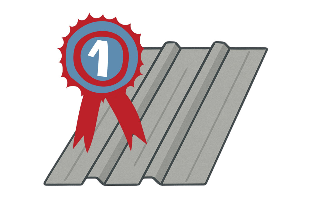 illustration of metal with number one ribbon