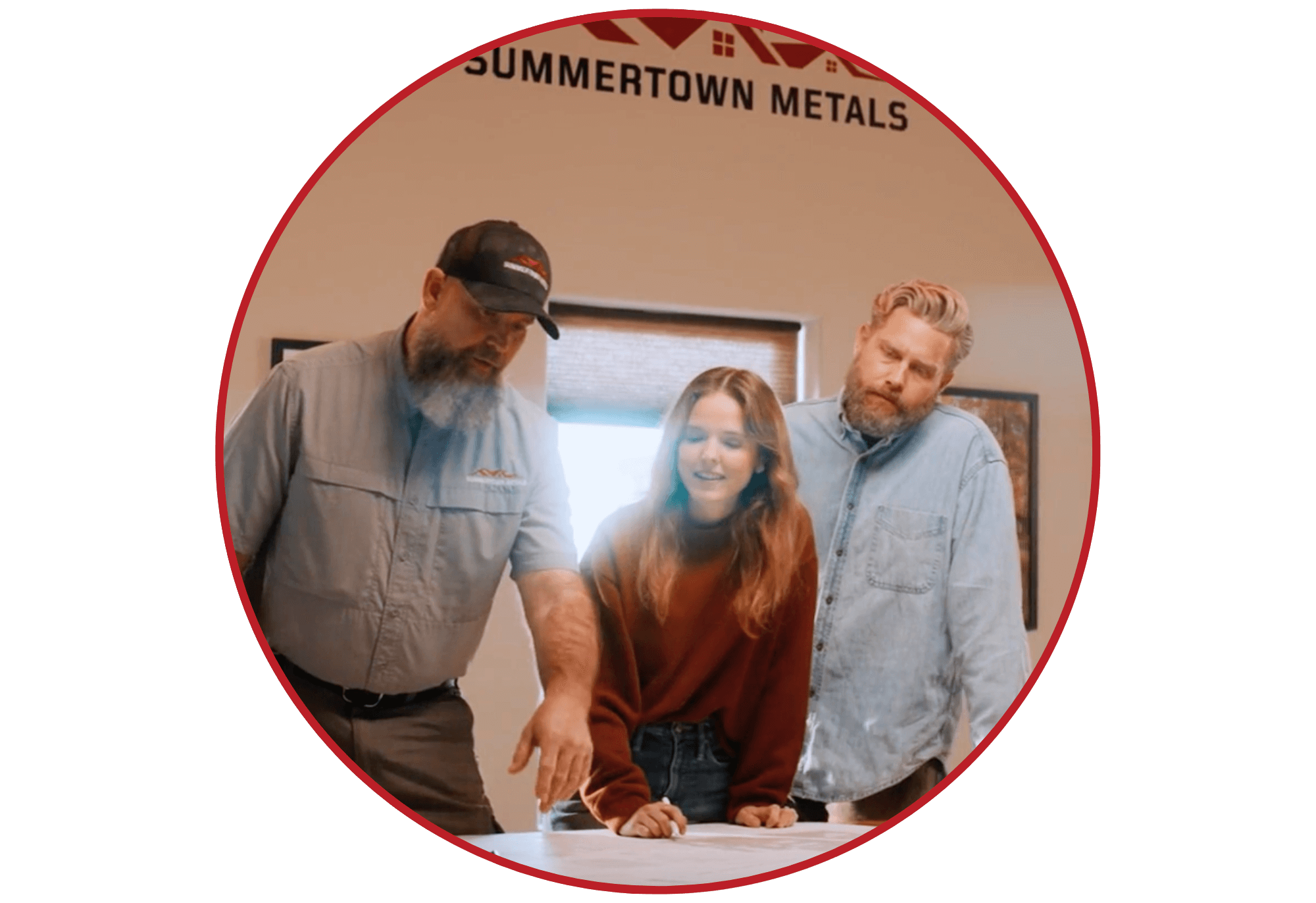 reviewing blueprints