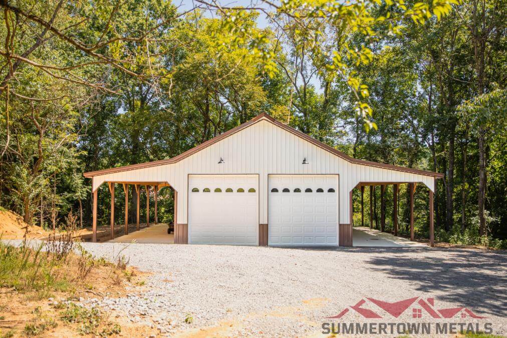 30'X50'X14’ Residential Garage with two side sheds | BKRG305014-2