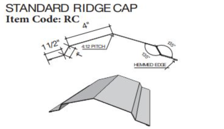standard ridge cap trim