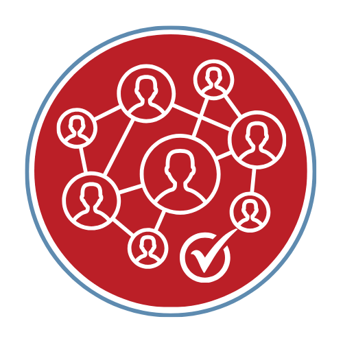 icon of network with verified people